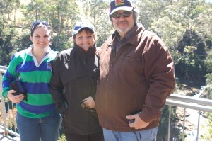 Sarah with her Mum & Dad at the falls