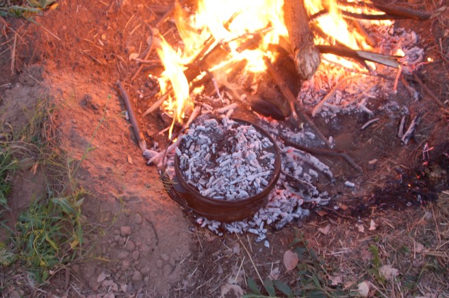 Camp Oven in the Fire